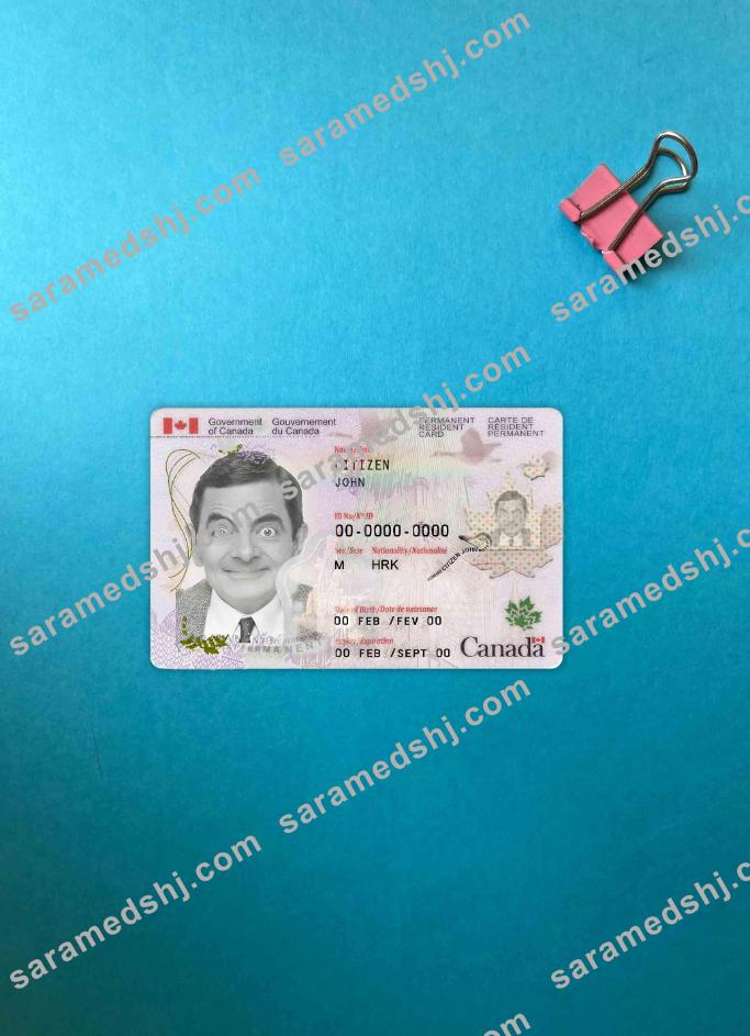 Canada permanent resident card version 2 photolook FRONT